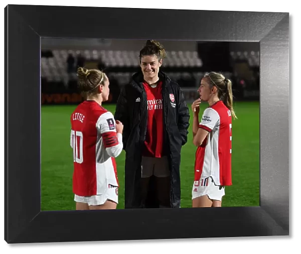 Arsenal Women's FA Cup Victory: Kim Little, Jennifer Beattie, and Jordan Nobbs Celebrate