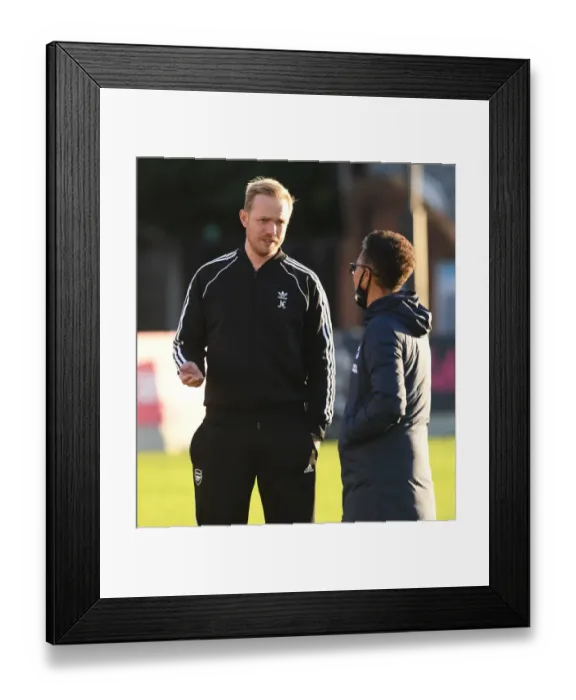 Framed Print : Arsenal vs Brighton: Eidevall and Powell Pre-Match Chat - FA Women's Cup Semi-Final