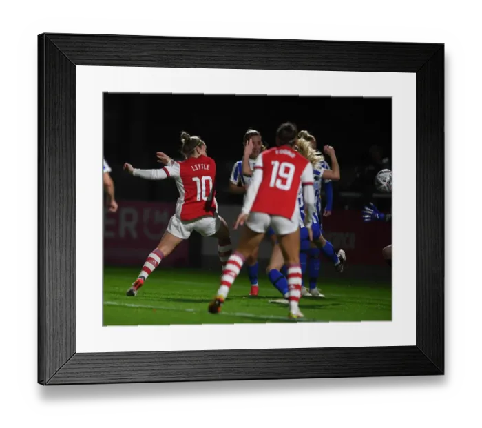 Framed Print : Arsenal Women's FA Cup Semi-Final Victory: Kim Little Scores the Opener Against Brighton & Hove Albion