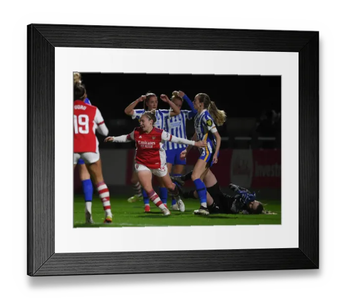 Framed Print : Arsenal Women's FA Cup Triumph: Kim Little Scores Opening Goal vs. Brighton & Hove Albion