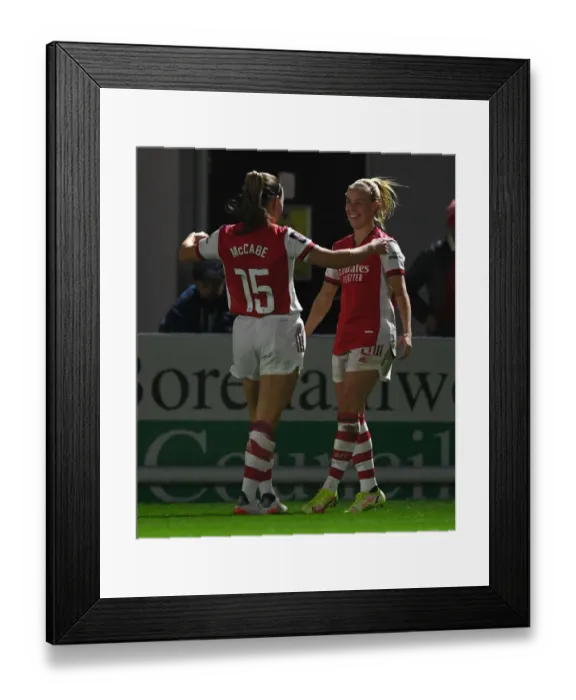 Framed Print : Arsenal Women's FA Cup Triumph: Beth Mead and Katie McCabe's Unforgettable Goal Celebration
