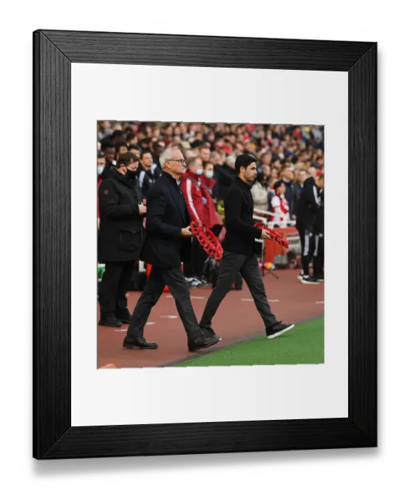 Framed Print : Arsenal and Watford Honor Remembrance Day: Mikel Arteta and Claudio Ranieri Pay Tribute