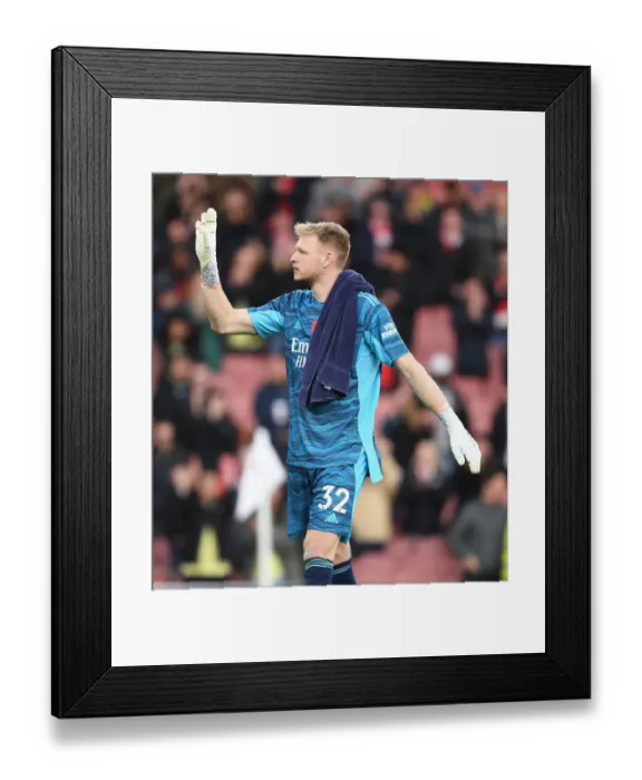 Framed Print : Arsenal's Aaron Ramsdale Celebrates Victory Over Watford, Premier League 2021-22