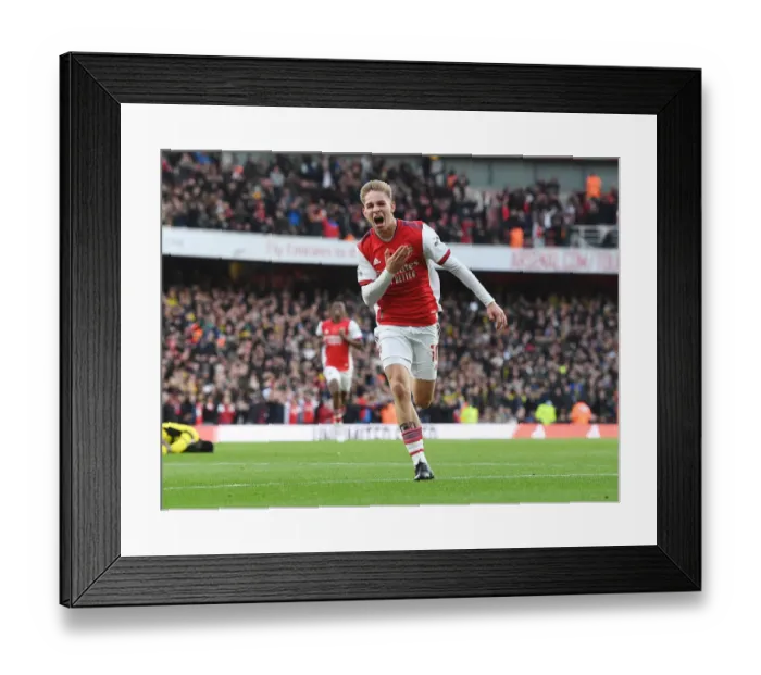 Framed Print : Arsenal's Emile Smith Rowe Scores Thriller Against Watford in Premier League