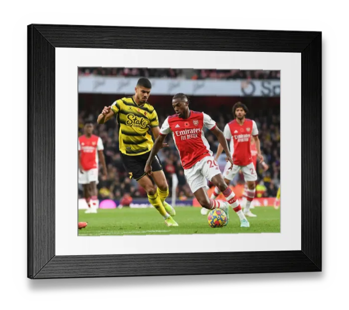 Framed Print : Arsenal vs. Watford: Nuno Tavares vs. Ashley Fletcher Clash in Premier League Showdown Framed Print : Arsenal vs. Watford: Nuno Tavares vs. Ashley Fletcher Clash in Premier League Showdown