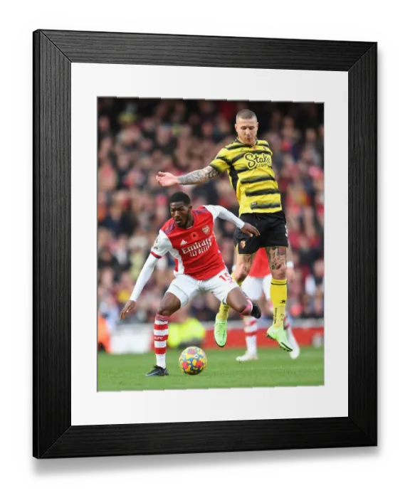 Framed Print : Arsenal vs. Watford: Ainsley Maitland-Niles in Action, Premier League 2021-22
