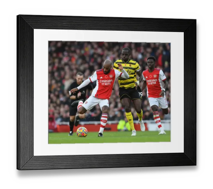 Framed Print : Arsenal vs. Watford: Lacazette vs. Sissoko Clash in Premier League Showdown