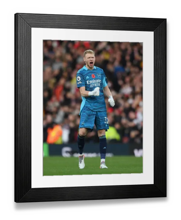 Framed Print : Arsenal's Premier League Triumph: Aaron Ramsdale's Emotional Reaction at Final Whistle