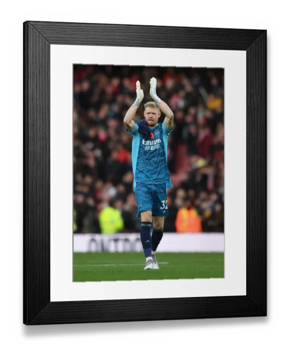 Framed Print : Arsenal Celebrate Premier League Victory Over Watford: Aaron Ramsdale's Emotional Moment Framed Print : Arsenal Celebrate Premier League Victory Over Watford: Aaron Ramsdale's Emotional Moment
