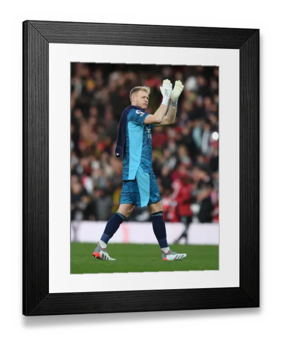 Framed Print : Arsenal Clinch Premier League Title: Aaron Ramsdale's Emotional Victory Celebration