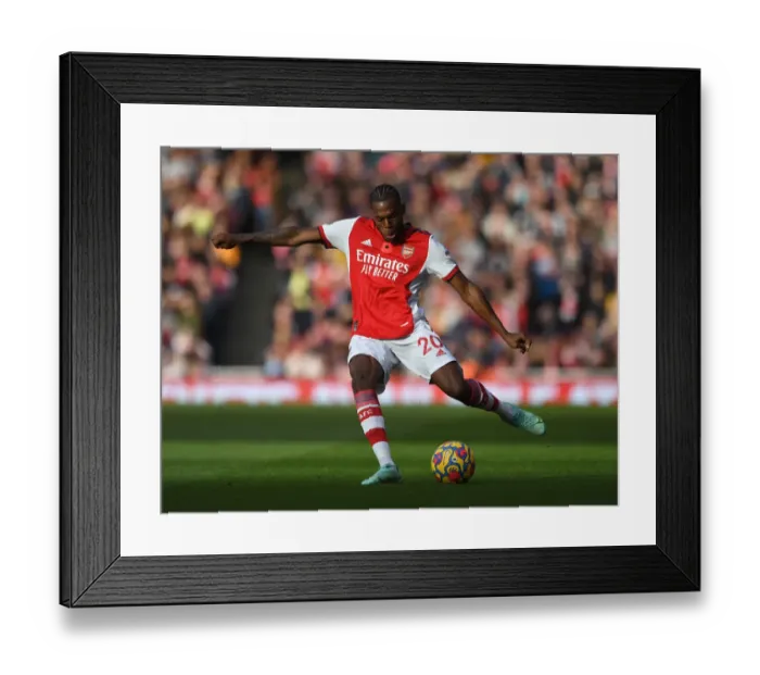 Framed Print : Arsenal's Nuno Tavares in Action: Arsenal vs. Watford, Premier League 2021-22