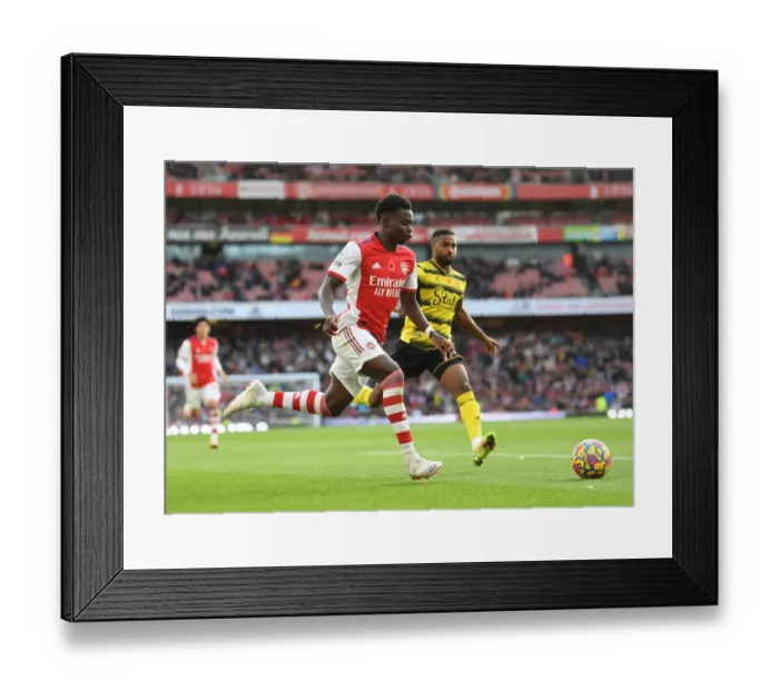 Framed Print : Arsenal's Bukayo Saka in Action: Arsenal vs. Watford (2021-22) Framed Print : Arsenal's Bukayo Saka in Action: Arsenal vs. Watford (2021-22)