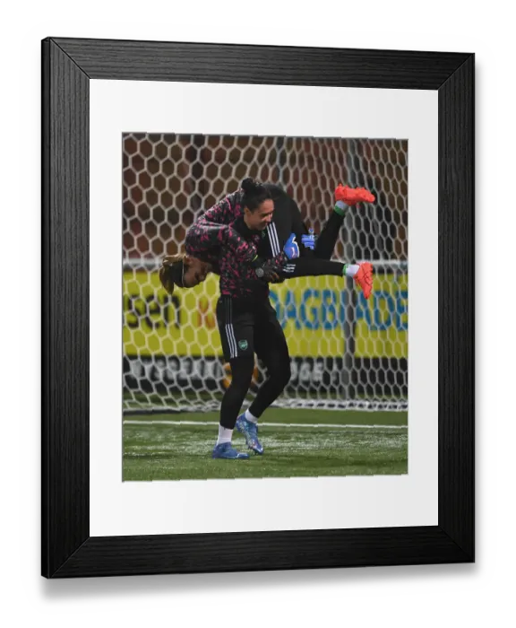 Framed Print : Arsenal WFC: Pre-Match Warm-Up at Koge Stadium against HB Koge (UEFA Women's Champions League, Group C) Framed Print : Arsenal WFC: Pre-Match Warm-Up at Koge Stadium against HB Koge (UEFA Women's Champions League, Group C)