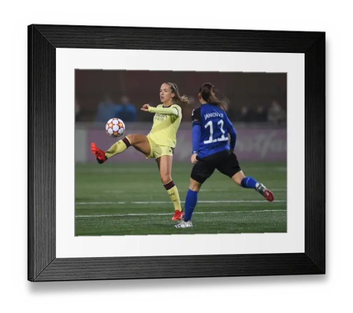 Framed Print : Arsenal Women vs. HB Koge: A Battle in the UEFA Champions League