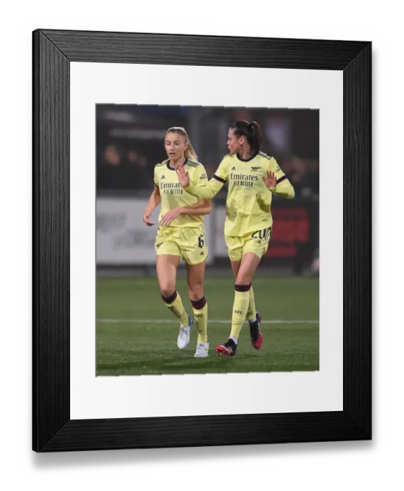 Framed Print : Arsenal Women Battle HB Koge in UEFA Champions League Showdown