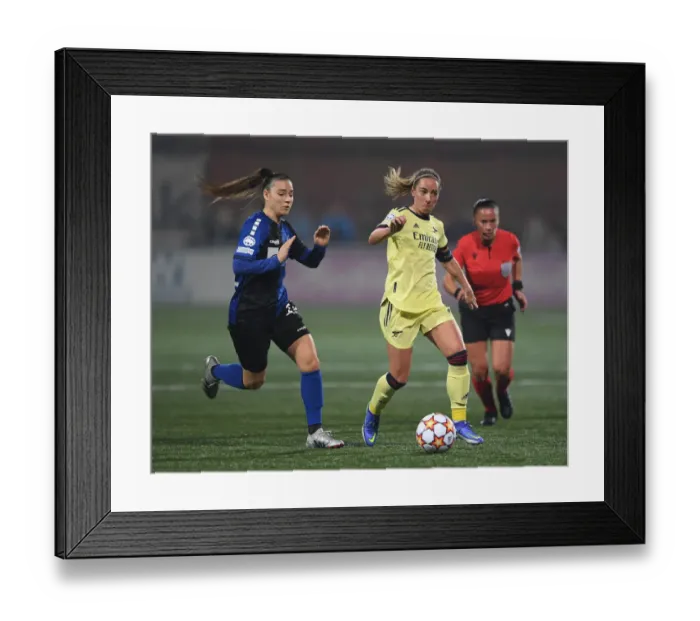 Framed Print : Jordan Nobbs Faces Off Against Sarah Jankovska: HB Koge vs. Arsenal Women's FC, UEFA Womens Champions League