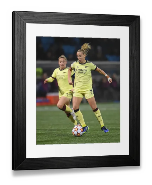 Framed Print : Arsenal WFC's Beth Mead Battles for Champions League Victory Against HB Koge