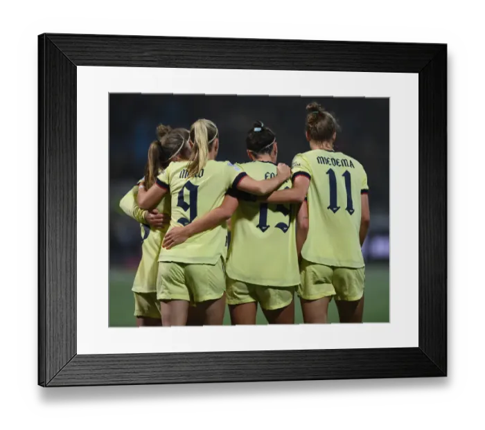 Framed Print : Arsenal Women's Champions League Triumph: Caitlin Foord's Hat-trick Seals Victory over HB Koge Framed Print : Arsenal Women's Champions League Triumph: Caitlin Foord's Hat-trick Seals Victory over HB Koge