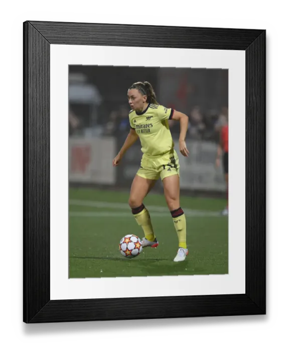 Framed Print : Arsenal's Katie McCabe Battles for Possession in UEFA Women's Champions League Clash against HB Koge Framed Print : Arsenal's Katie McCabe Battles for Possession in UEFA Women's Champions League Clash against HB Koge