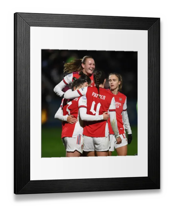 Framed Print : Arsenal Women's Champions League Victory: Lotte Wubben-Moy Scores the Decisive Goal Framed Print : Arsenal Women's Champions League Victory: Lotte Wubben-Moy Scores the Decisive Goal