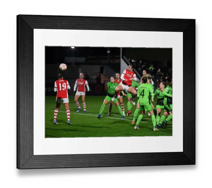 Framed Print : Lotte Wubben-Moy Scores Arsenal's Second Goal in Champions League Match against HB Koge Framed Print : Lotte Wubben-Moy Scores Arsenal's Second Goal in Champions League Match against HB Koge