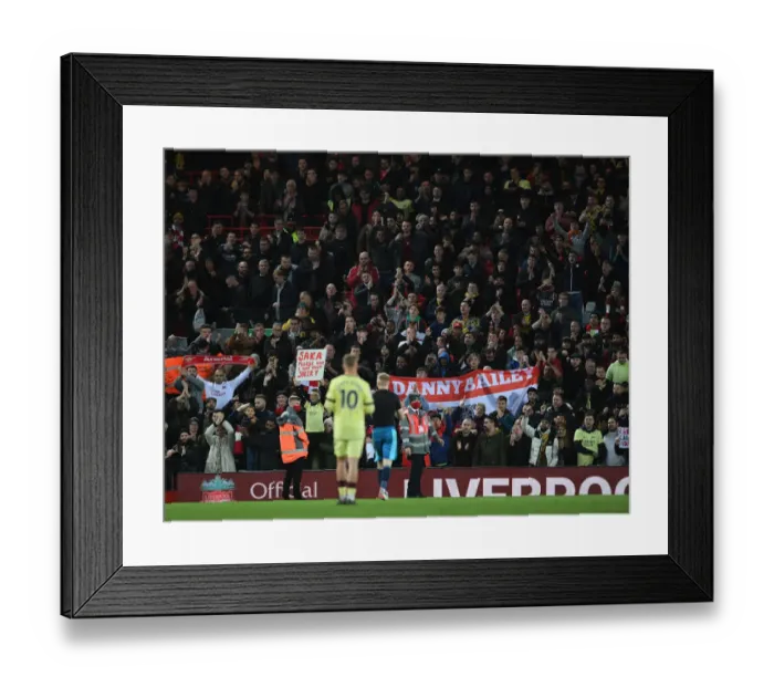 Framed Print : Arsenal Fans United: A Powerful Show of Support at Liverpool vs Arsenal, Premier League 2021-22 Framed Print : Arsenal Fans United: A Powerful Show of Support at Liverpool vs Arsenal, Premier League 2021-22