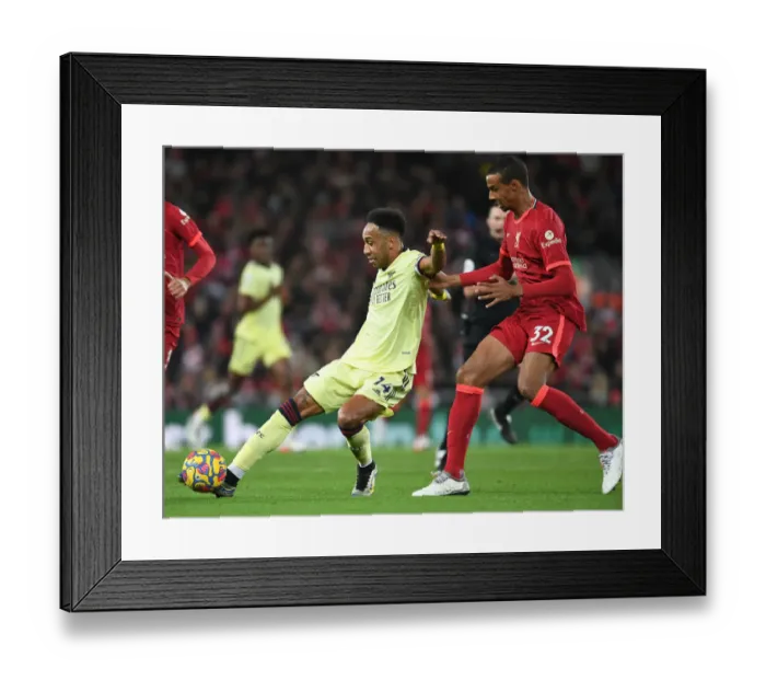 Framed Print : Aubameyang vs. Matip: Battle at Anfield - Liverpool vs. Arsenal, Premier League 2021-22 Framed Print : Aubameyang vs. Matip: Battle at Anfield - Liverpool vs. Arsenal, Premier League 2021-22