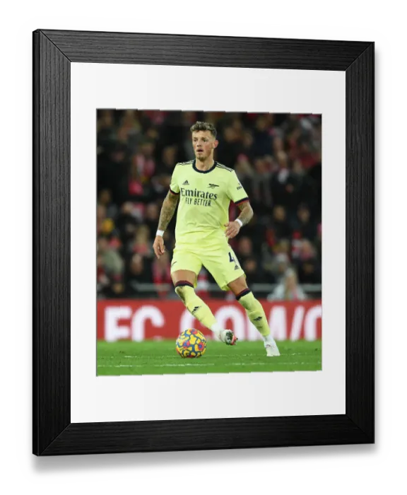 Framed Print : Ben White's Defiant Performance: Arsenal vs. Liverpool in the Premier League