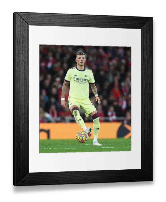 Framed Print : Ben White's Defiant Performance: Arsenal Holds Liverpool at Anfield (2021-22) Framed Print : Ben White's Defiant Performance: Arsenal Holds Liverpool at Anfield (2021-22)