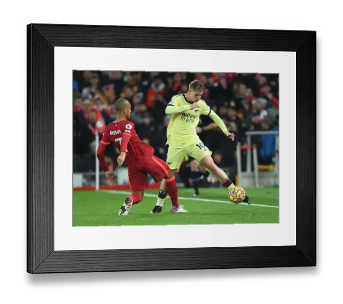 Framed Print : Emile Smith Rowe vs Fabinho: Intense Battle at Anfield - Liverpool vs Arsenal, Premier League 2021-22 Framed Print : Emile Smith Rowe vs Fabinho: Intense Battle at Anfield - Liverpool vs Arsenal, Premier League 2021-22