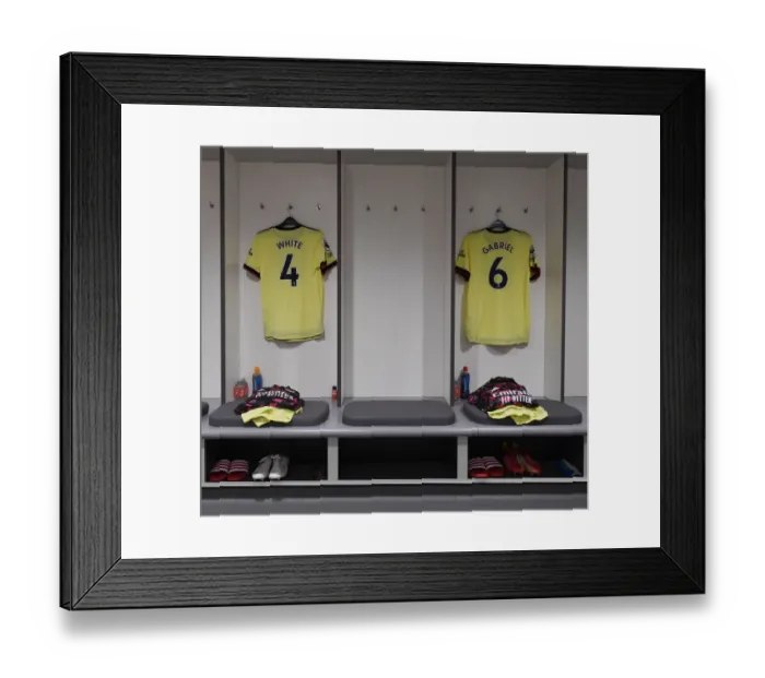 Framed Print : Arsenal's Pre-Match Preparation: Ben White and Gabriel's Shirts in Liverpool's Anfield Dressing Room (Liverpool v Arsenal 2021-22) Framed Print : Arsenal's Pre-Match Preparation: Ben White and Gabriel's Shirts in Liverpool's Anfield Dressing Room (Liverpool v Arsenal 2021-22)