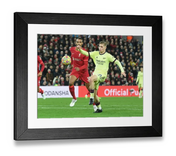 Framed Print : Emile Smith Rowe at Anfield: Liverpool vs Arsenal, Premier League 2021-22 Framed Print : Emile Smith Rowe at Anfield: Liverpool vs Arsenal, Premier League 2021-22