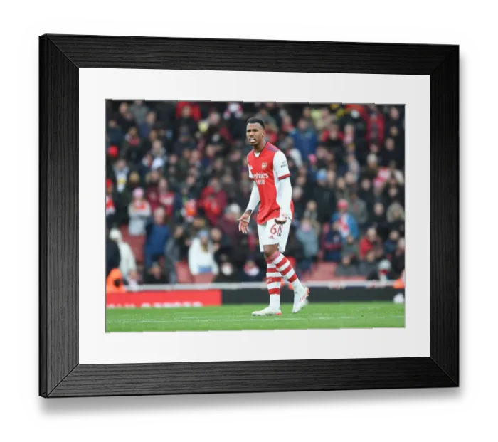 Framed Print : Arsenal vs. Newcastle: Gabriel's Showdown in the Premier League Framed Print : Arsenal vs. Newcastle: Gabriel's Showdown in the Premier League
