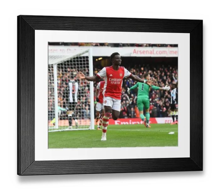 Framed Print : Saka Scores First: Arsenal Triumphs Over Newcastle United in Premier League Showdown Framed Print : Saka Scores First: Arsenal Triumphs Over Newcastle United in Premier League Showdown