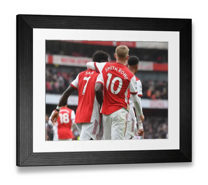 Framed Print : Arsenal's Saka and Smith Rowe: Unstoppable Duo Celebrates Goals Against Newcastle United (2021-22) Framed Print : Arsenal's Saka and Smith Rowe: Unstoppable Duo Celebrates Goals Against Newcastle United (2021-22)
