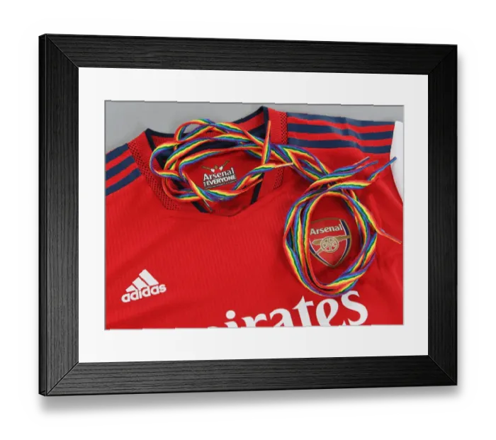 Framed Print : Arsenal Supports LGBTQ+ Community: Rainbow Laces Debuted at Emirates Stadium During Arsenal vs. Newcastle United Match, 2021-22 Premier League Framed Print : Arsenal Supports LGBTQ+ Community: Rainbow Laces Debuted at Emirates Stadium During Arsenal vs. Newcastle United Match, 2021-22 Premier League