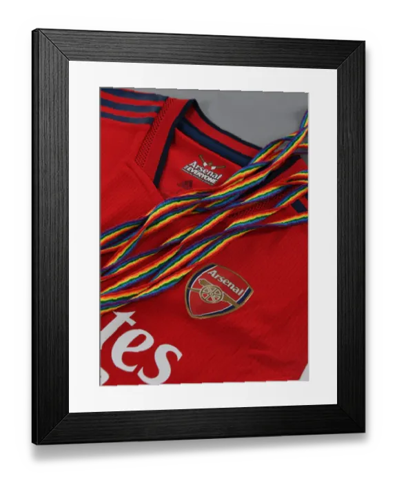 Framed Print : Arsenal Football Club Embraces LGBTQ+ Community: Debut of Rainbow Laces at Arsenal vs. Newcastle United Match