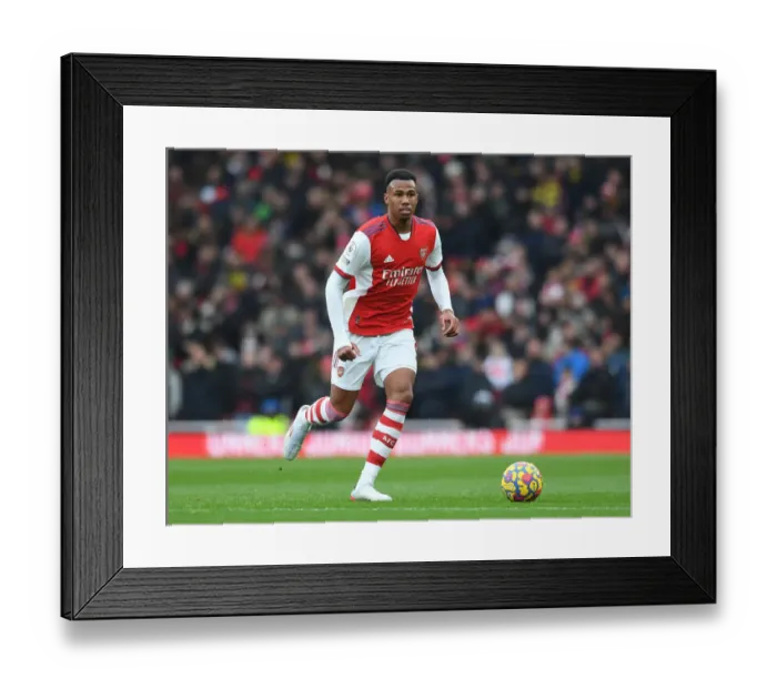 Framed Print : Gabriel Magalhaes Focuses at Emirates: Arsenal vs Newcastle United, Premier League 2021-22 Framed Print : Gabriel Magalhaes Focuses at Emirates: Arsenal vs Newcastle United, Premier League 2021-22