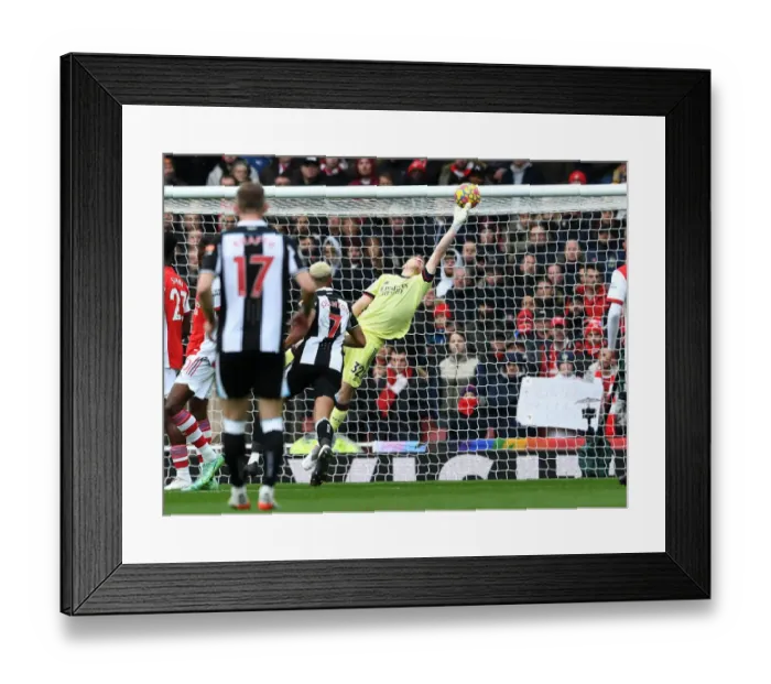 Framed Print : Arsenal vs Newcastle United: Ramsdale's Premier League Battle at Emirates Stadium, 2021-22
