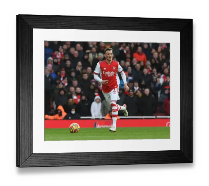 Framed Print : Arsenal's Ben White in Action: Premier League 2021-22 - Arsenal vs Newcastle United
