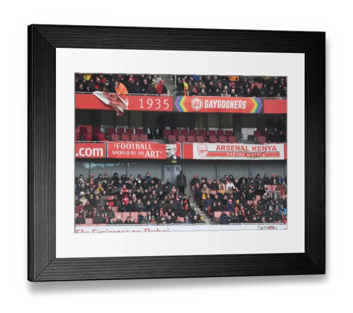 Framed Print : Arsenal vs. Newcastle United: The Gay Gooners Pride in Premier League 2021-22 - Arsenal Stadium