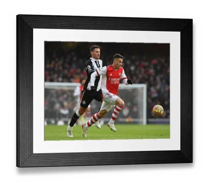 Framed Print : Martinelli vs Schar: Arsenal vs Newcastle United, Premier League 2021-22
