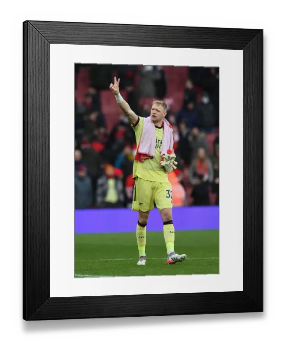 Framed Print : Aaron Ramsdale's Emotional Reaction: Arsenal vs. Newcastle United, Premier League 2021-22