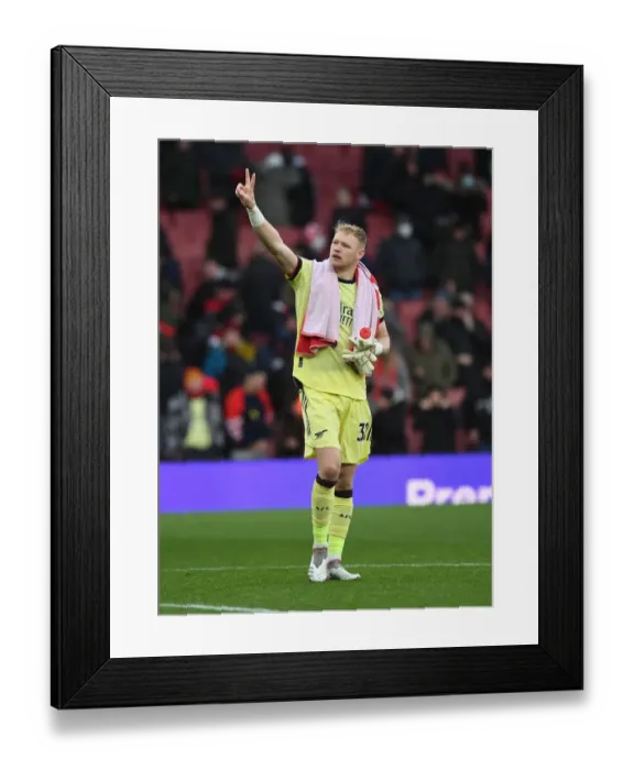 Framed Print : Arsenal's Aaron Ramsdale Reacts After Arsenal v Newcastle United, Premier League 2021-22