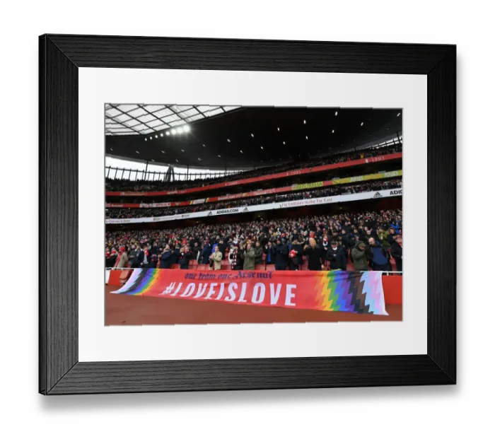 Framed Print : Arsenal Pride: Gay Gooners Unite at Emirates Stadium (2021-22)