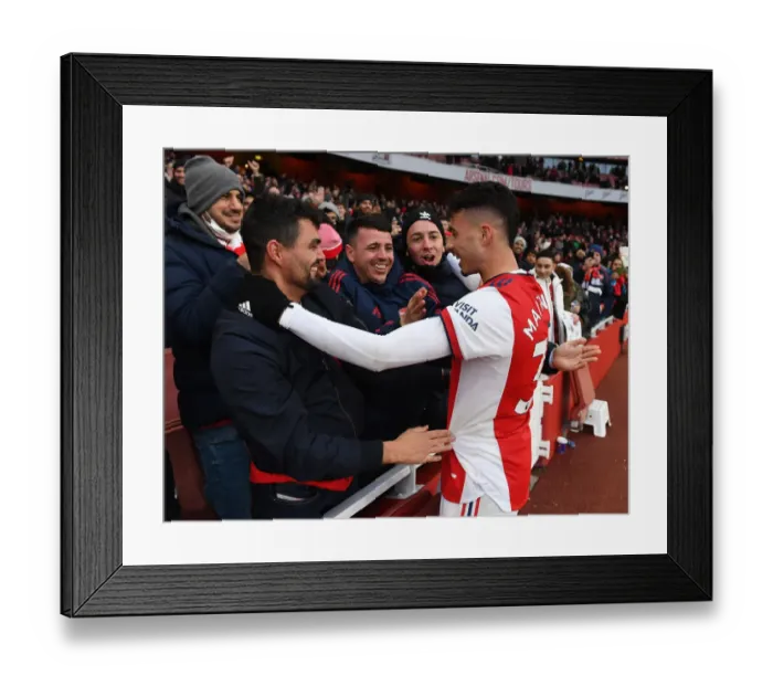 Framed Print : Martinelli's Thrilling Victory Celebration: Arsenal's Exhilarating Win Against Newcastle United (2021-22)