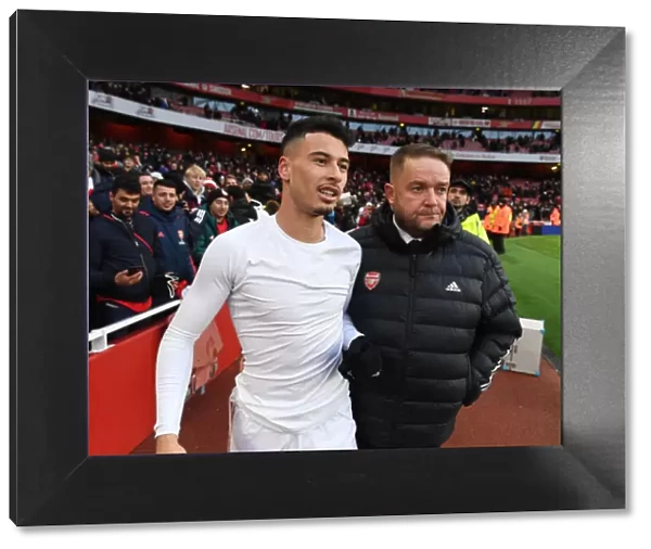 Arsenal's Gabriel Martinelli Consoles Peter White after Arsenal vs Newcastle United Match