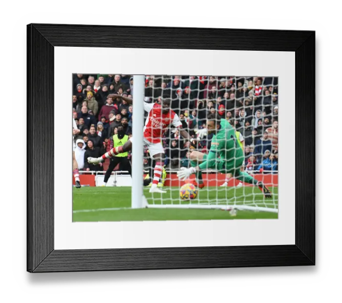 Framed Print : Saka Scores First: Arsenal vs Newcastle United, Premier League 2021-22