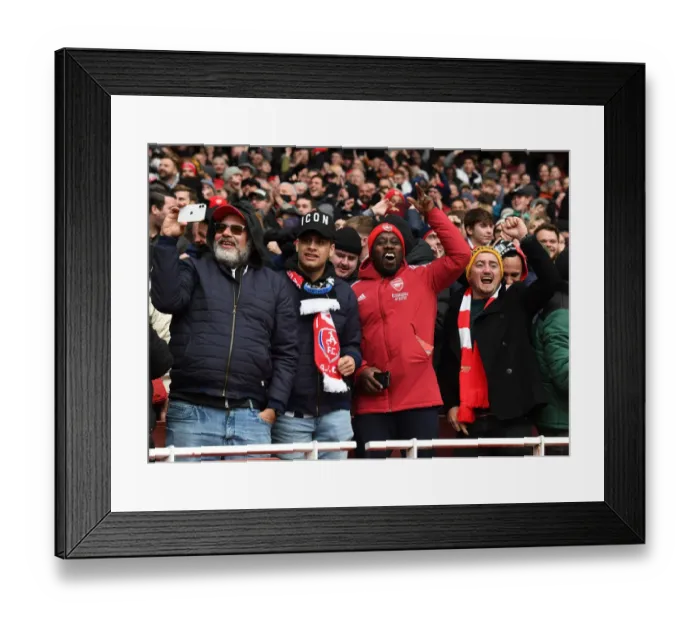 Framed Print : Arsenal Fans Celebrate Second Goal vs. Newcastle United (2021-22)