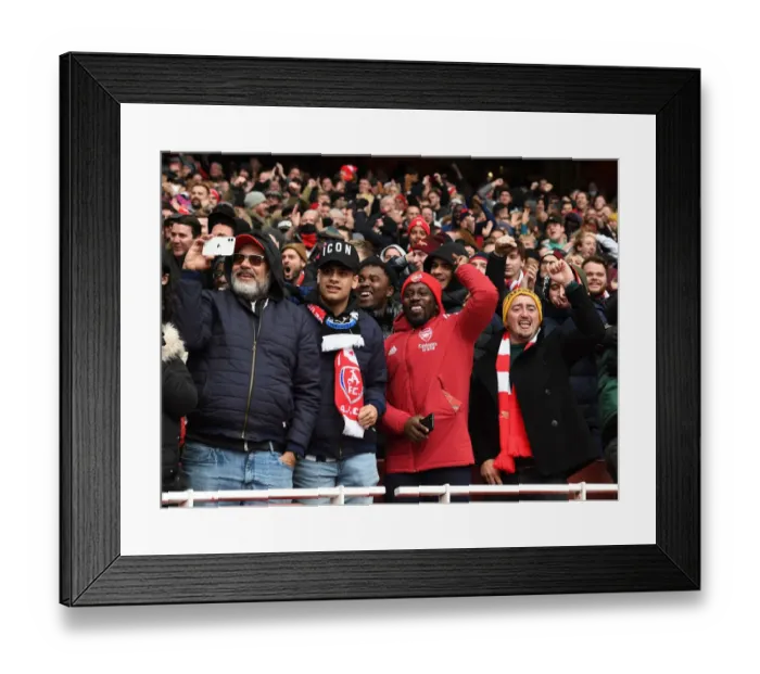 Framed Print : Arsenal Fans Celebrate Second Goal vs Newcastle United (2021-22) Framed Print : Arsenal Fans Celebrate Second Goal vs Newcastle United (2021-22)
